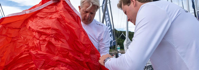 Elvstrøm Sails working on spinnaker