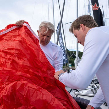 Elvstrøm Sails working on spinnaker